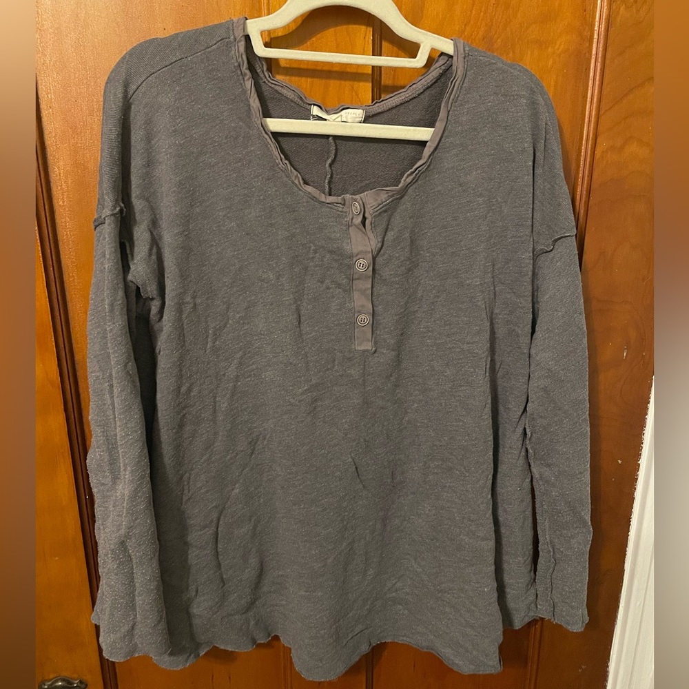 Gray Thermal Oversized Top
